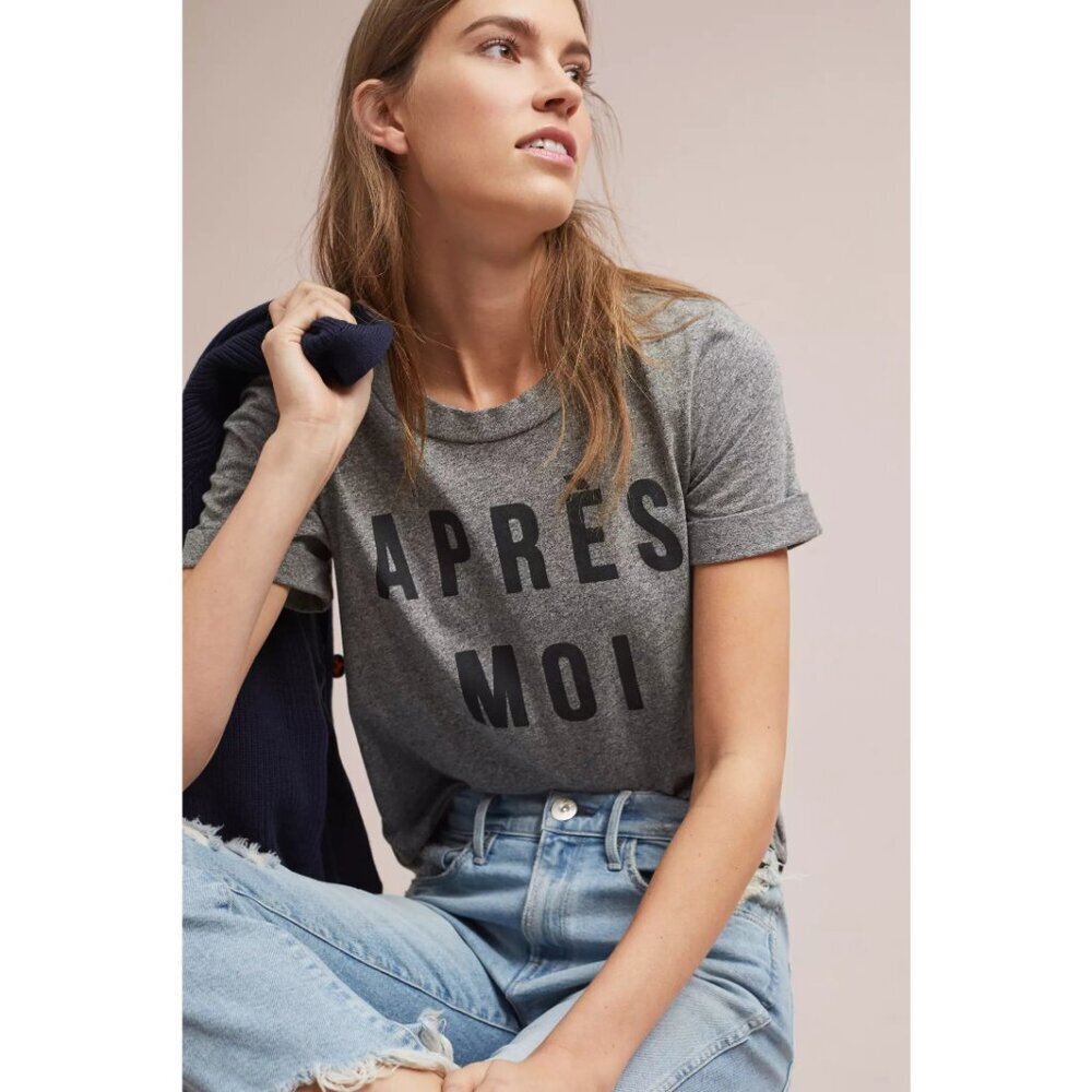 Sol Angeles Anthropologie NWOT Heather Gray Après Moi Graphic Tee | Size XS